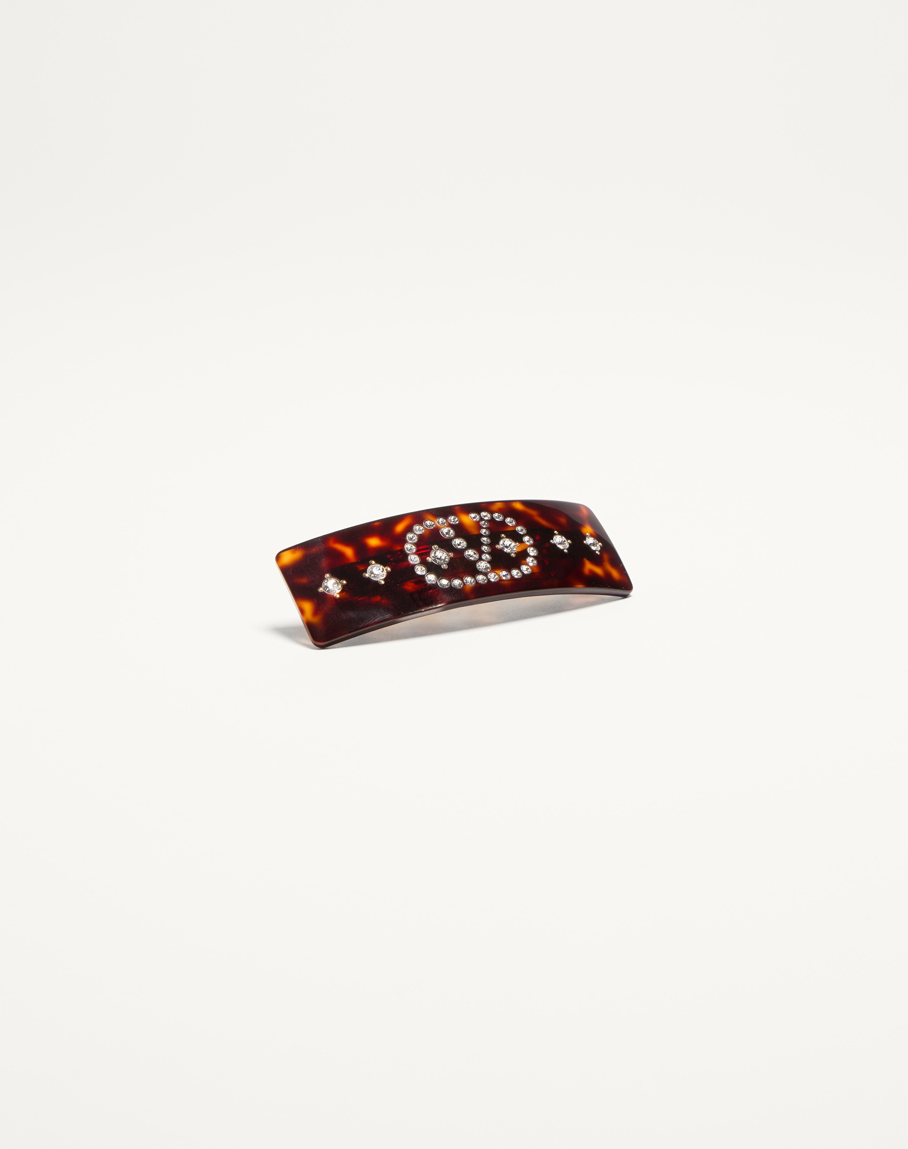 VLOGO SIGNATURE HAIR CLIP IN RESIN, METAL AND CRYSTALS - 2