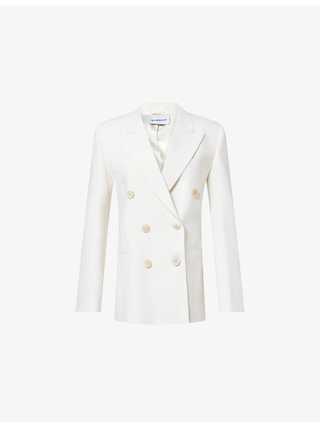 Peak-Lapel Double-Breasted Wool-Blend Jacket - 1