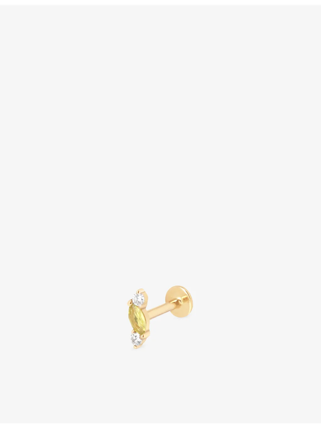 Cluster 14ct Yellow-Gold, Lab-Grown Diamond And Yellow Sapphire Marcquise Stud Earring - 1
