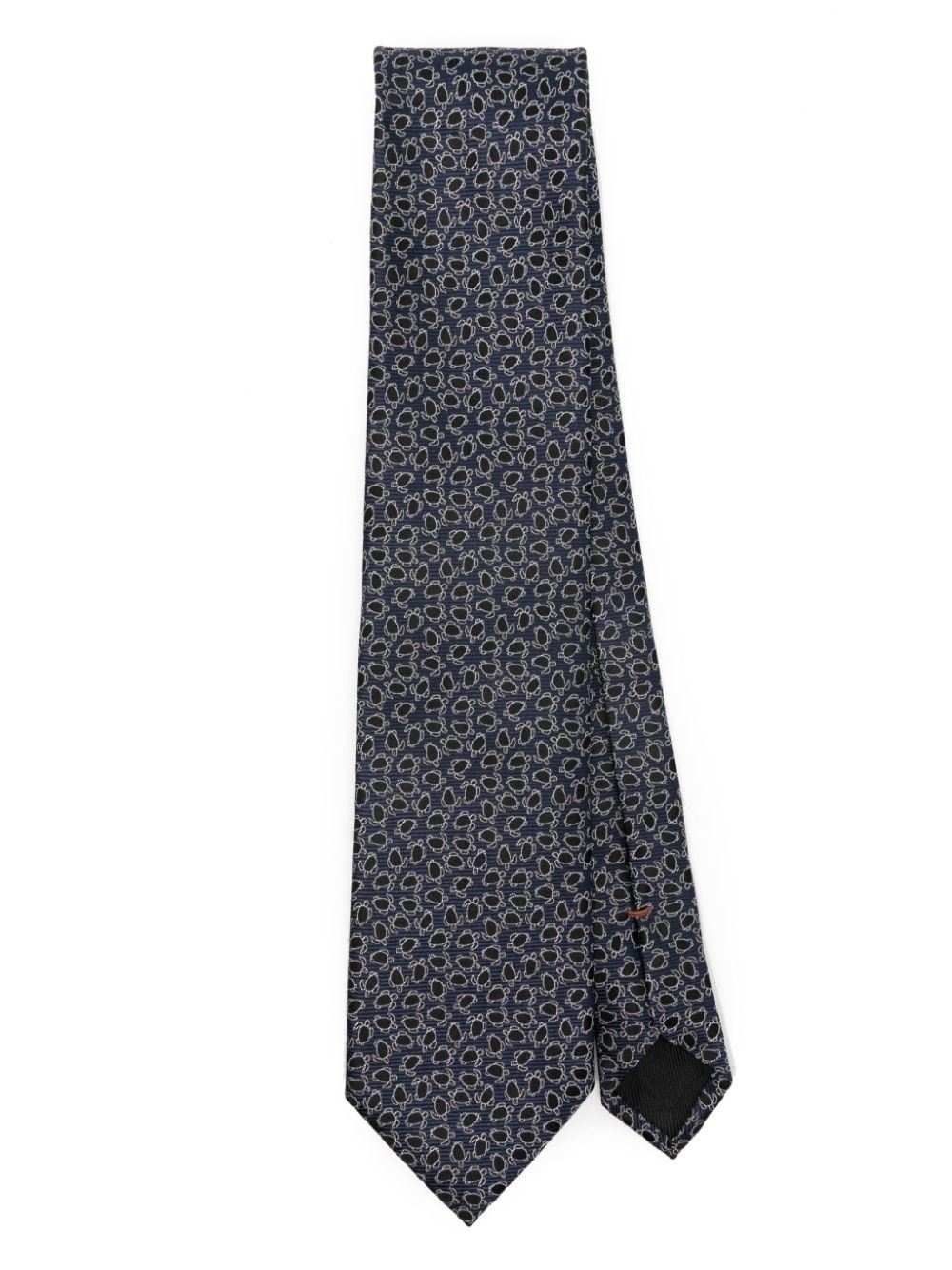 patterned-jacquard silk tie - 1