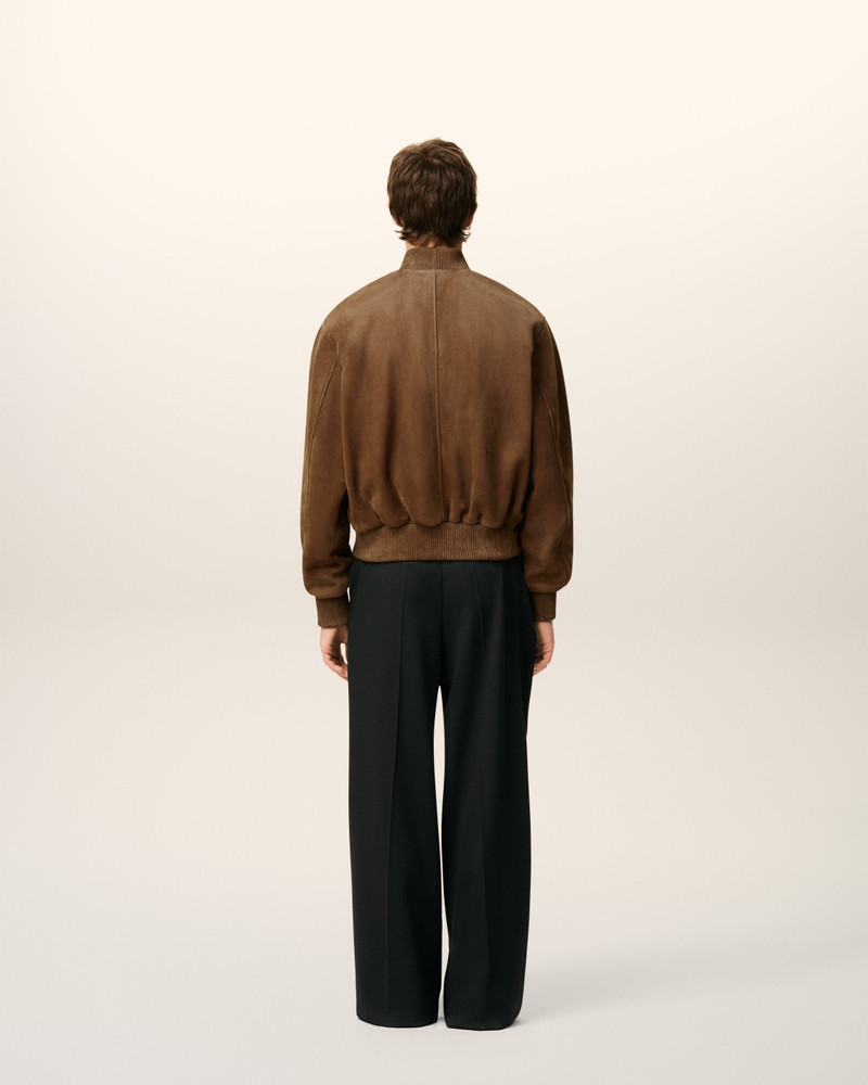 BROWN LEATHER ZIPPED JACKET 5