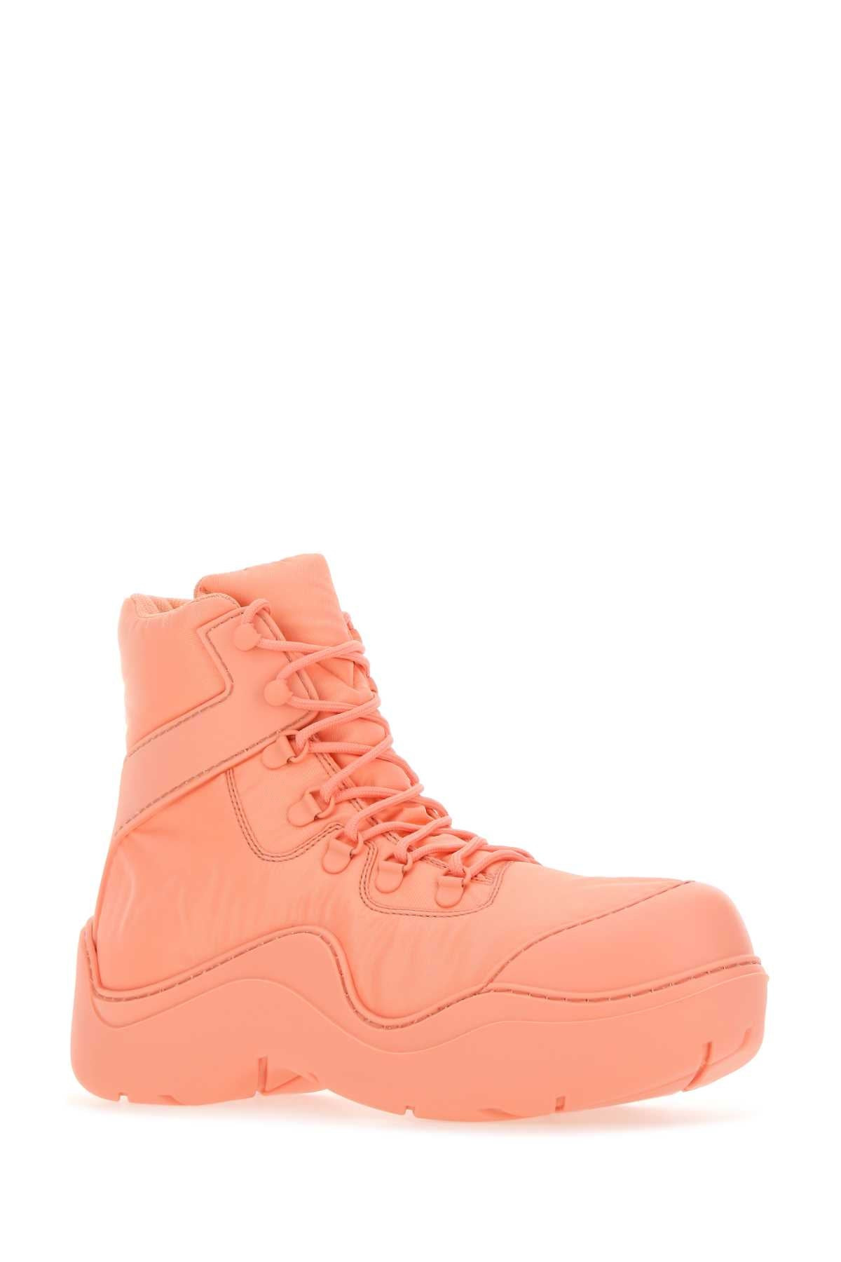 Bottega Veneta Women Salmon Nylon And Rubber Puddle Bomber Ankle Boots - 2