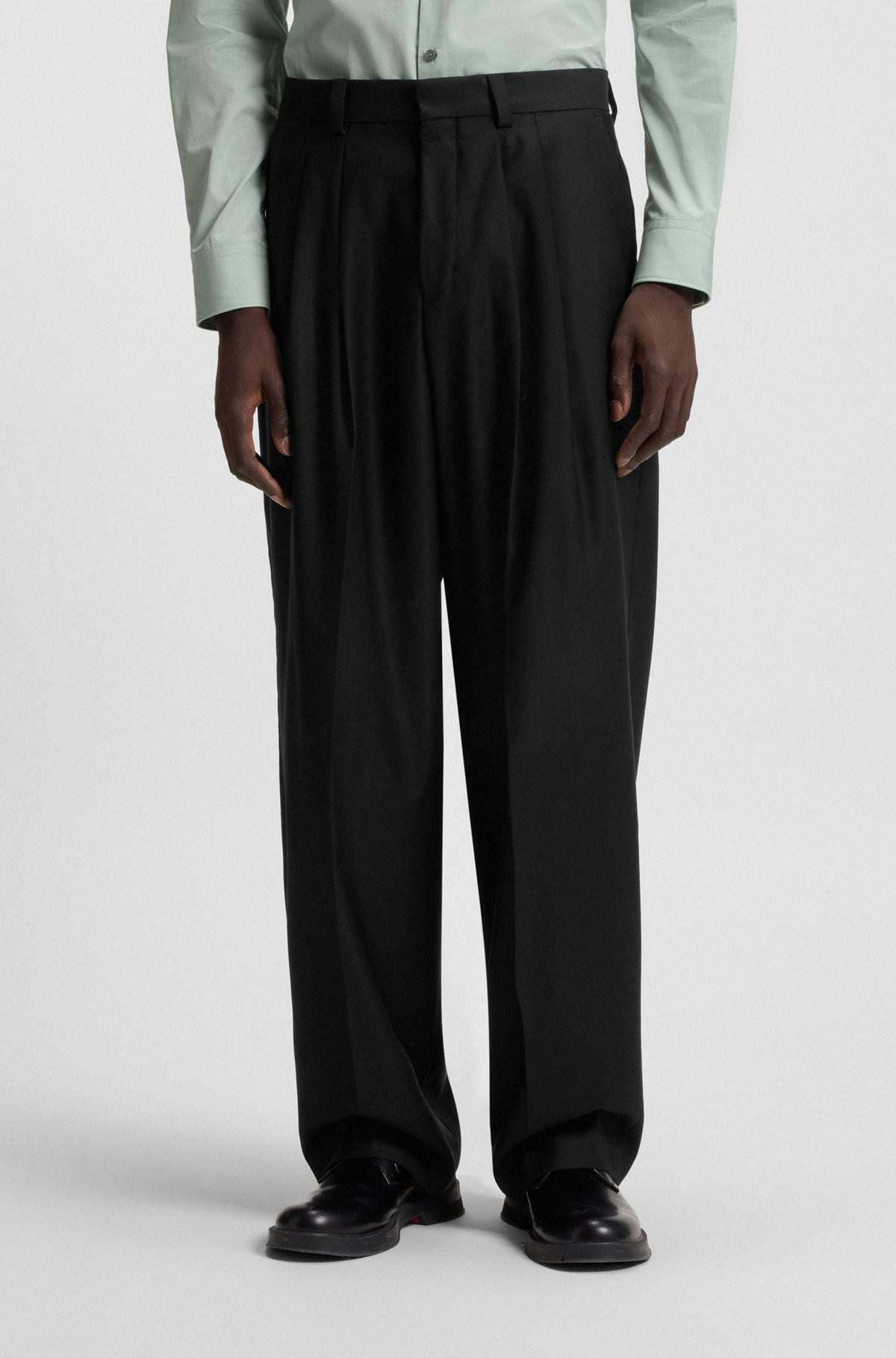 MODERN-FIT TROUSERS IN WOOL-BLEND TWILL - 2