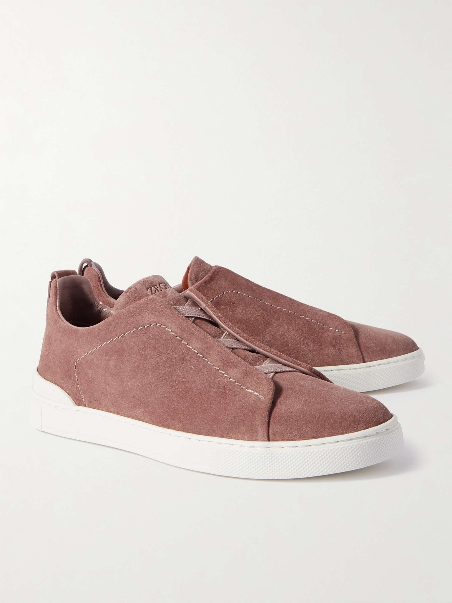 Triple Stitch Suede Sneakers - 4