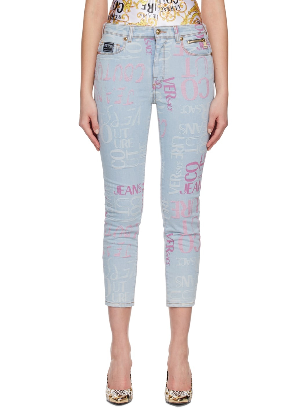 Indigo Jacquard Jeans - 1