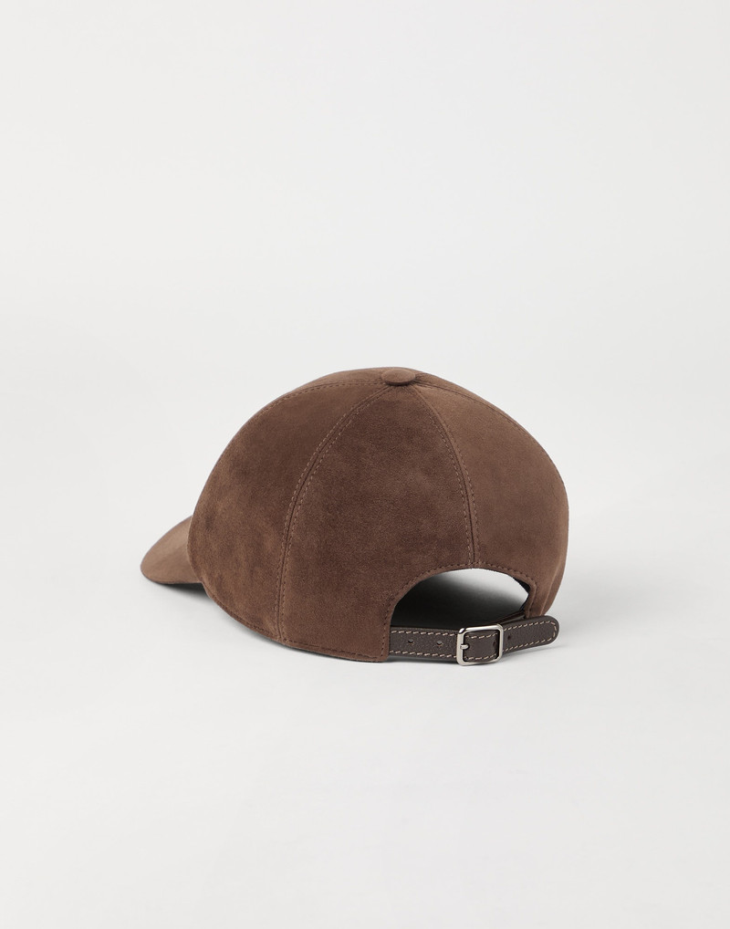 Brunello Cucinelli Suede baseball cap with shiny band outlook