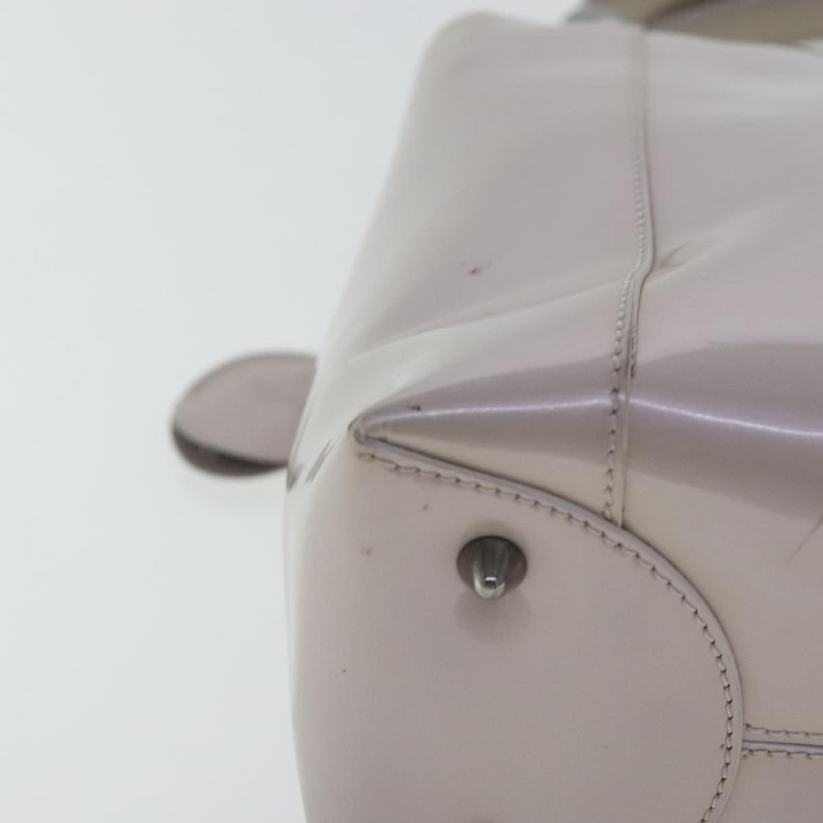 DIOR Maris Pearl Hand Bag Patent Leather Purple Silver - 10