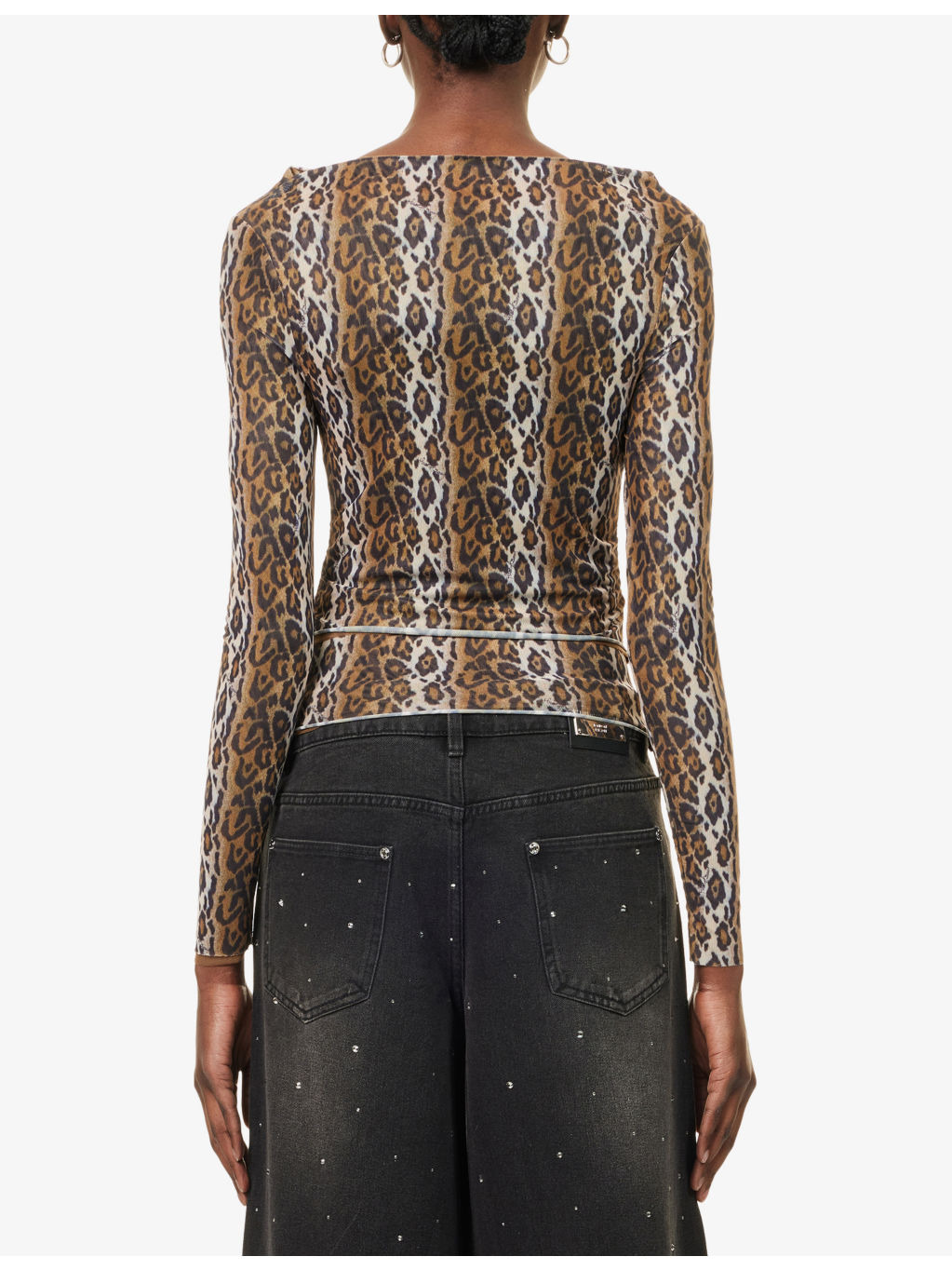 Leopard Multilayered Stretch-Woven Top - 4