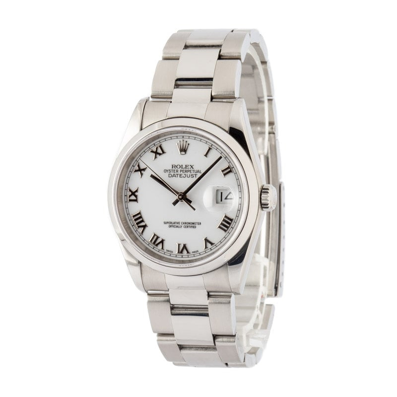 Rolex Datejust 36 16200 White Roman Dial - 2