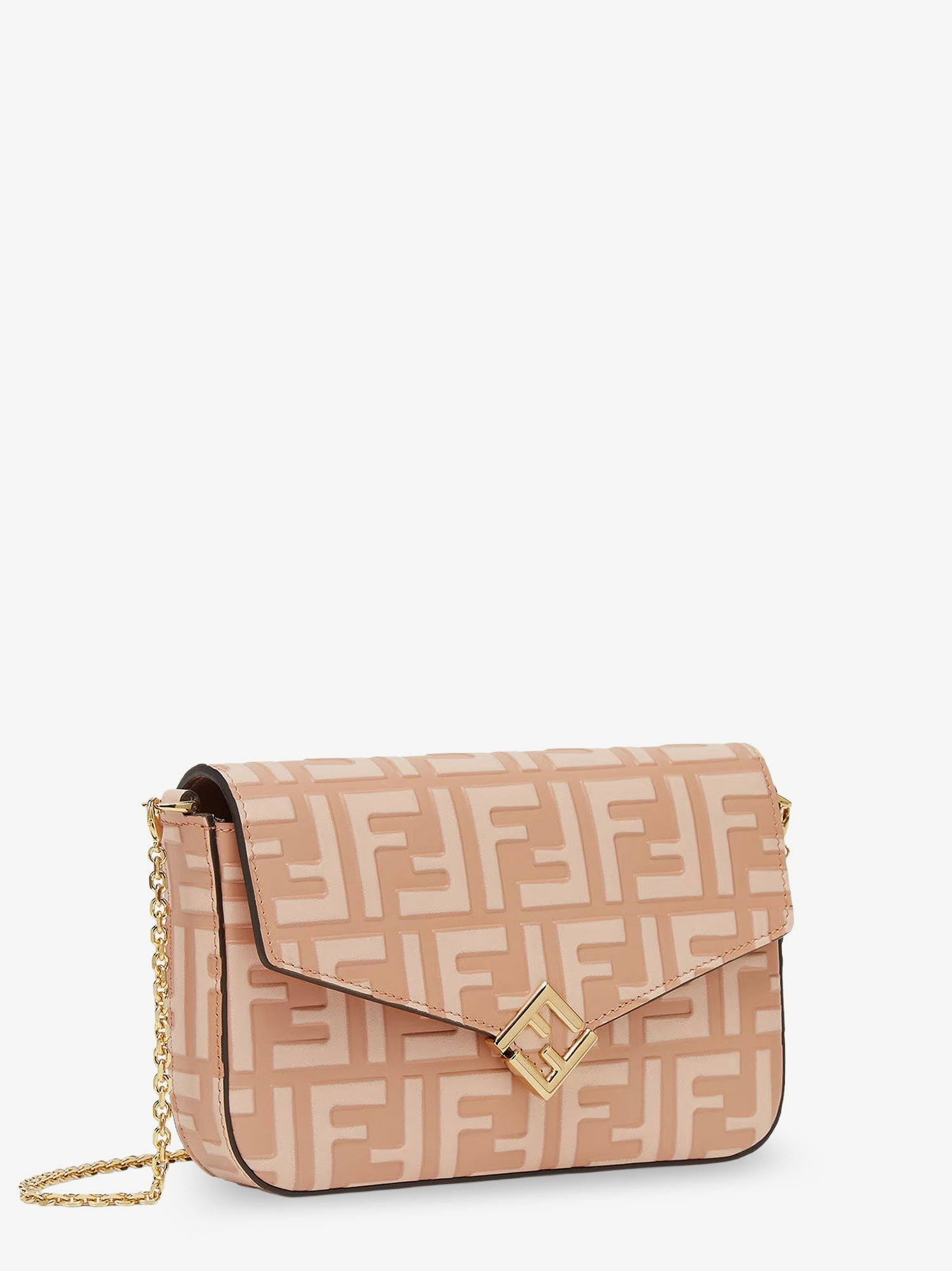 Fendi Women Wallet On Chain Ff Diamonds Leather Shoulder Bag - 3