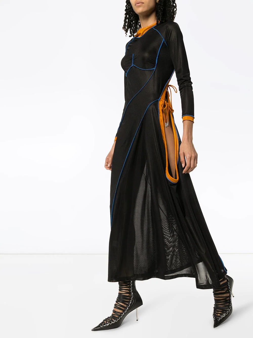 asymmetric tie-fastening dress - 2