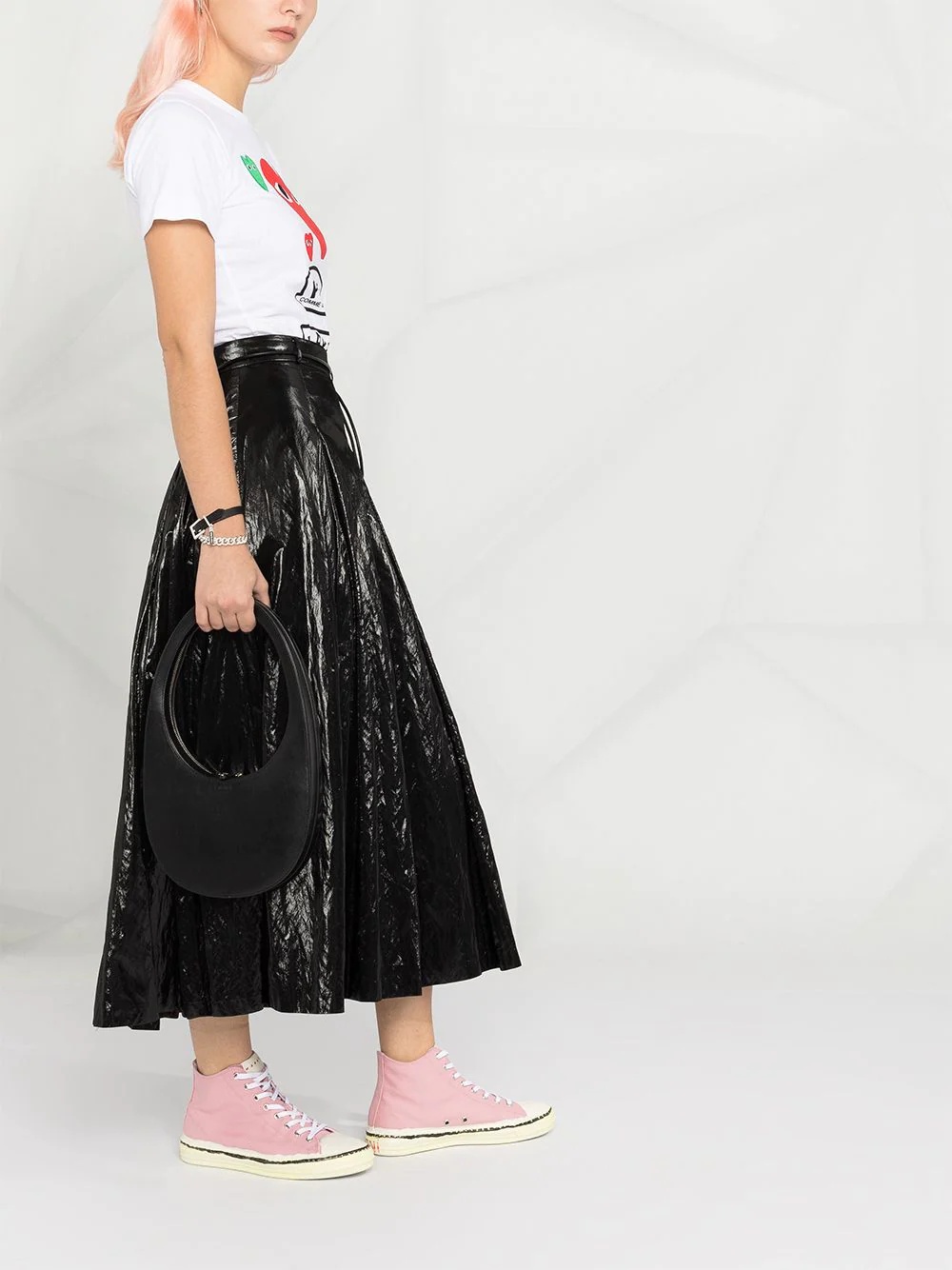 short-sleeved heart print T-shirt - 6