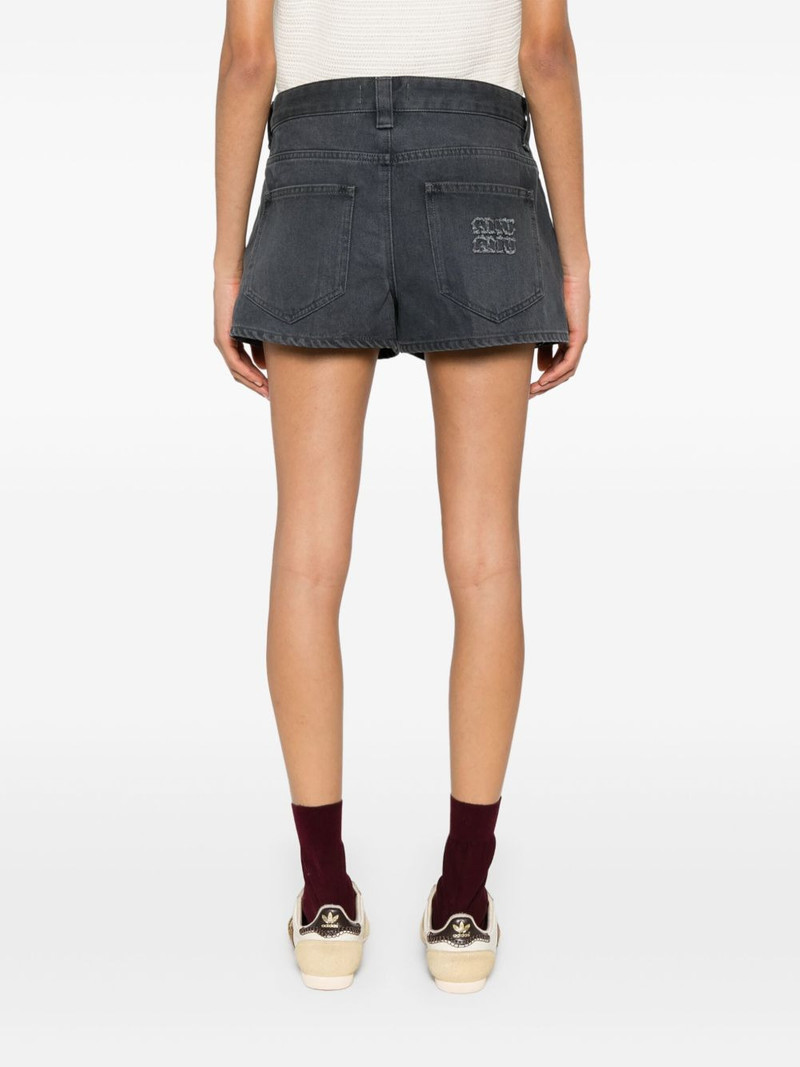 logo-embroidered cotton mini shorts 4