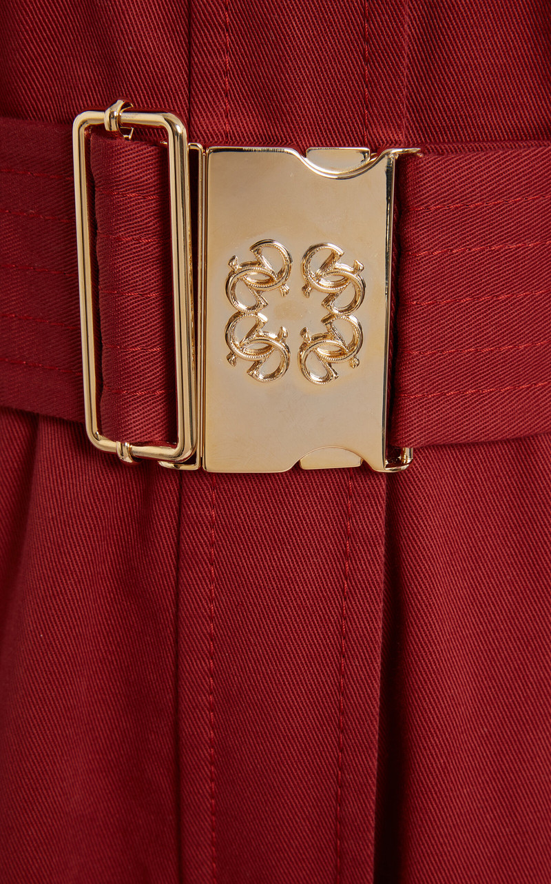 Pocket-Detail Cotton-Gabardine Jumpsuit burgundy 6