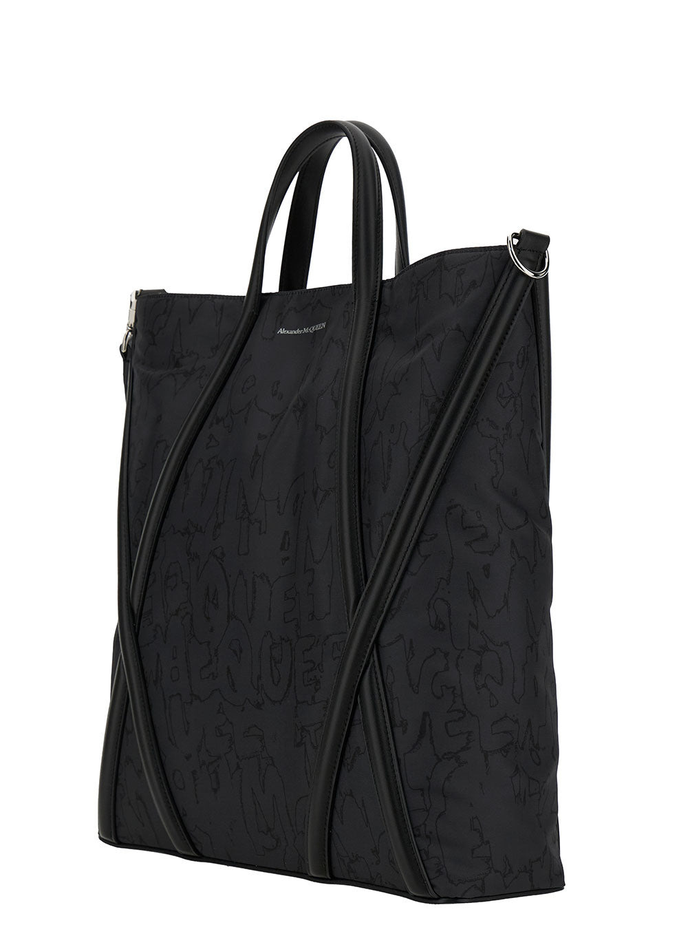 Alexander Mcqueen Men 'The Harness' Black Tote Bag With Logo Detail In Nylon Man - 2