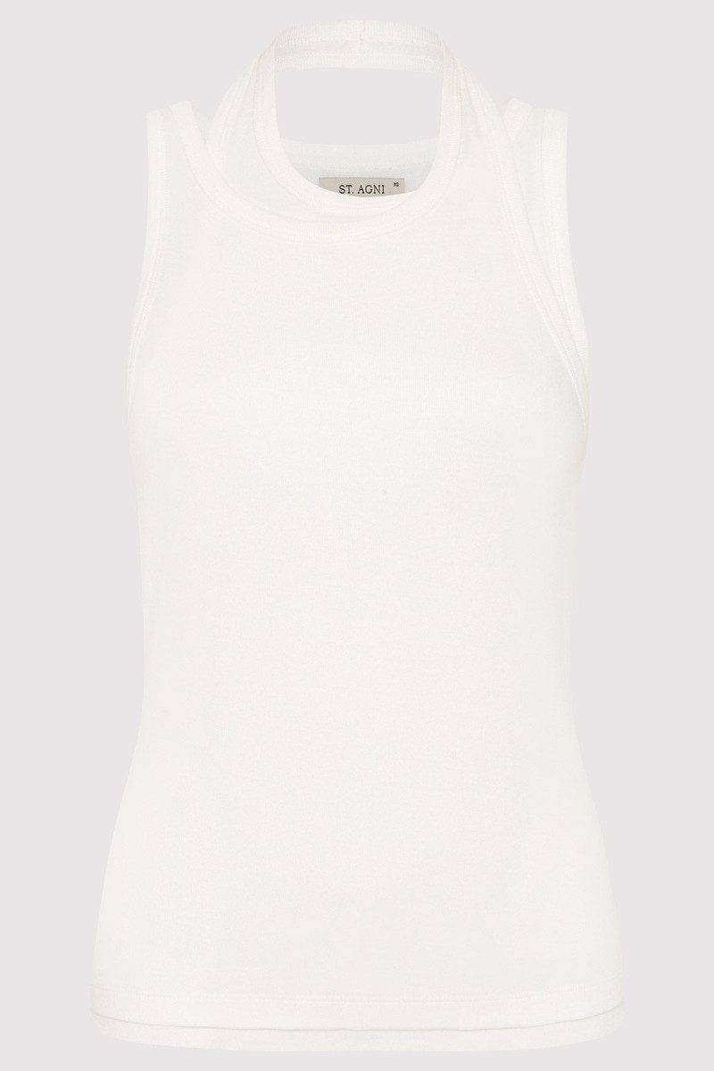 Organic Cotton Layered Tank - White 1