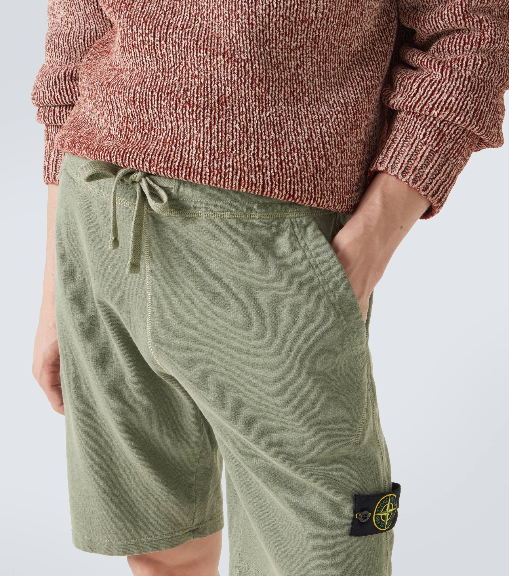 Compass cotton fleece shorts - 5