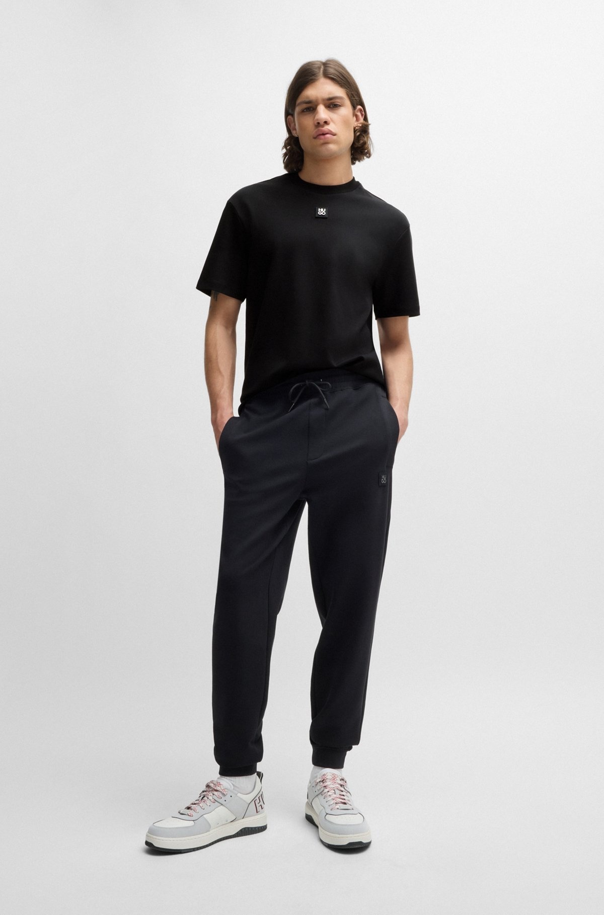 INTERLOCK-COTTON REGULAR-FIT T-SHIRT WITH STACKED LOGO - 4