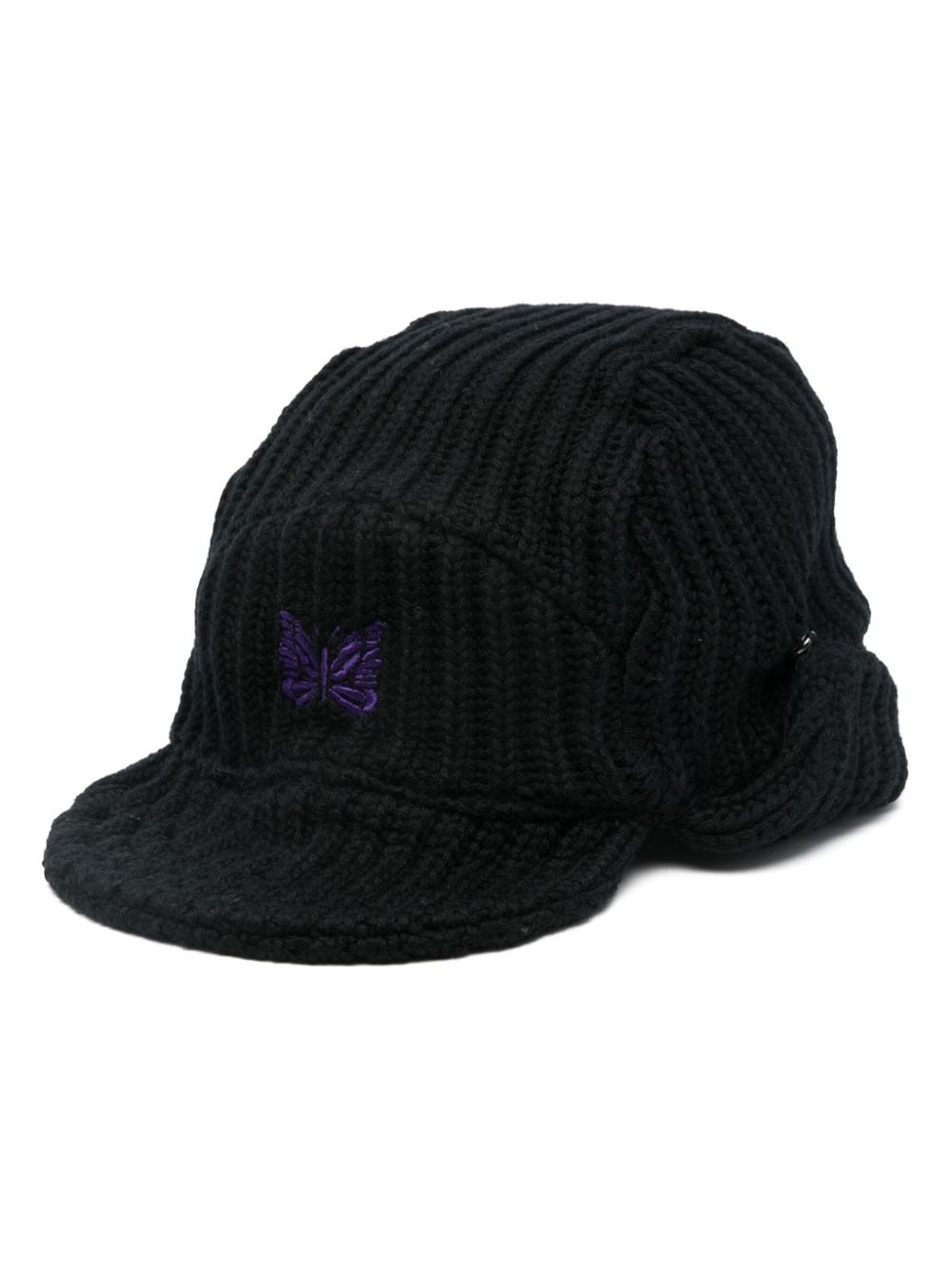 butterfly-embroidered hat - 1
