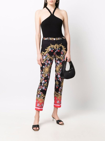 VERSACE JEANS COUTURE baroque print fitted trousers outlook
