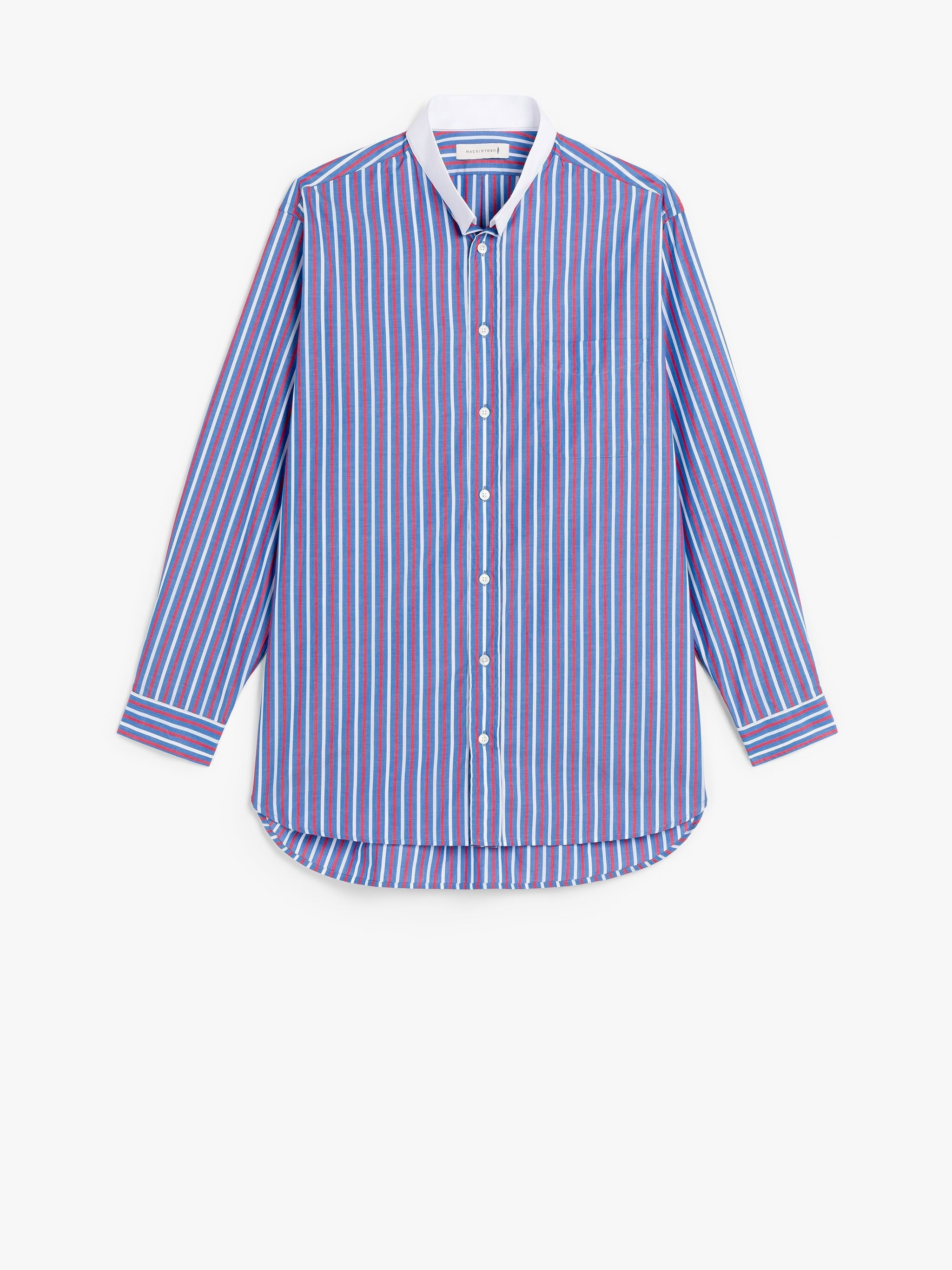 ROMA BLUE & RED STRIPE BUTTON DOWN SHIRT - 1