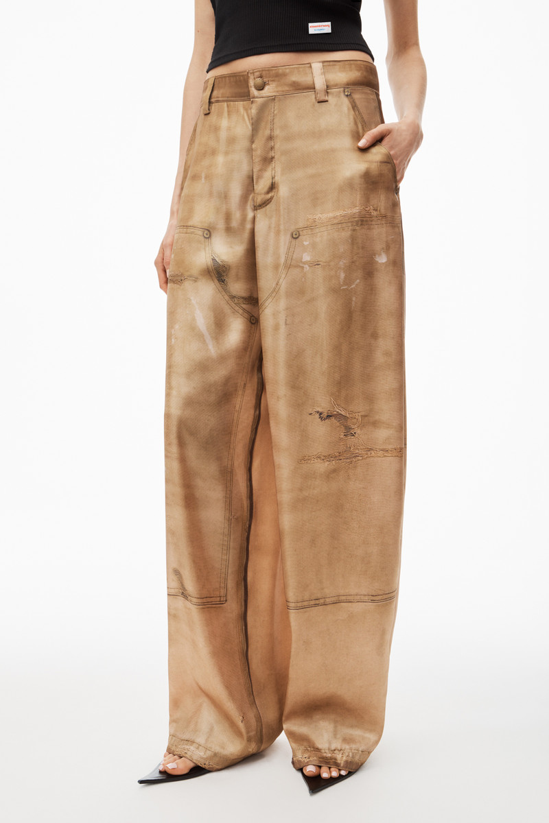 wide-leg pant in workwear trompe-l'oeil print 3