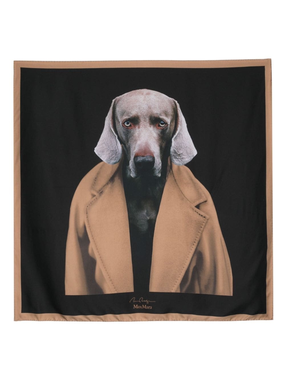 dog-print silk scarf - 1