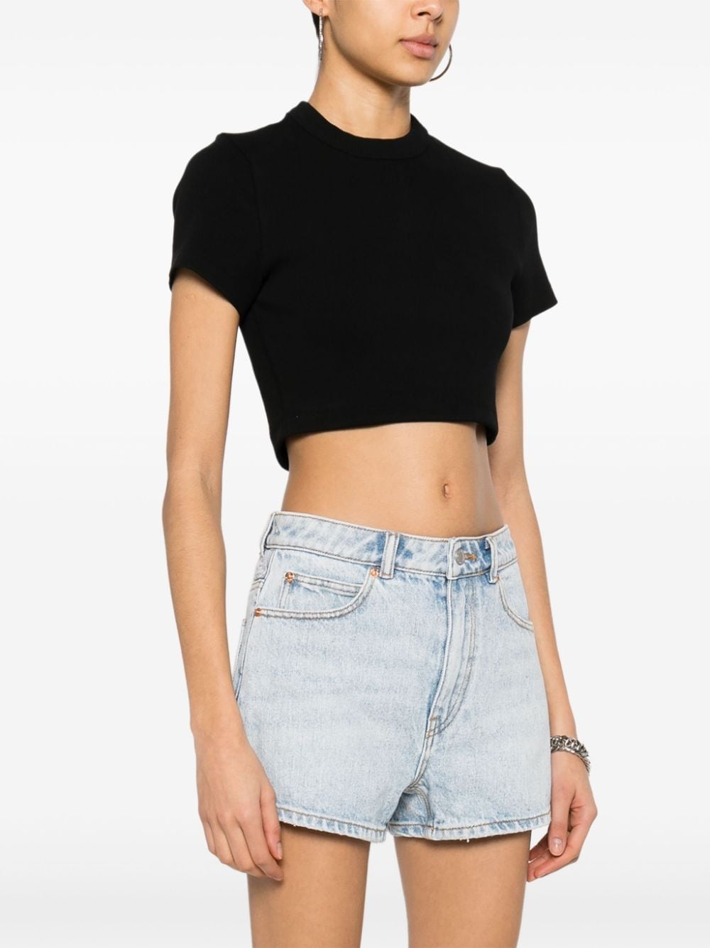 logo-embossed cropped top - 3