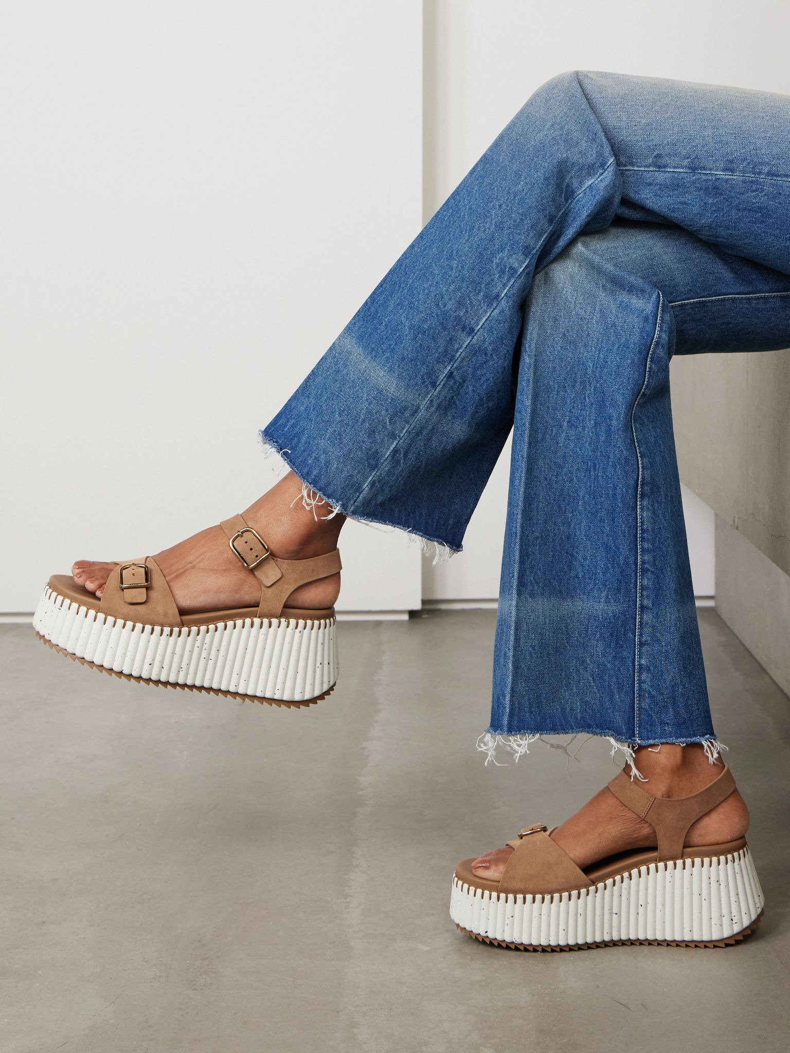 Nama suede platform sandals Tan - 2
