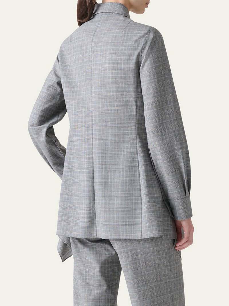 AKRIS Prince of Wales Check Cool Wool Blouse outlook