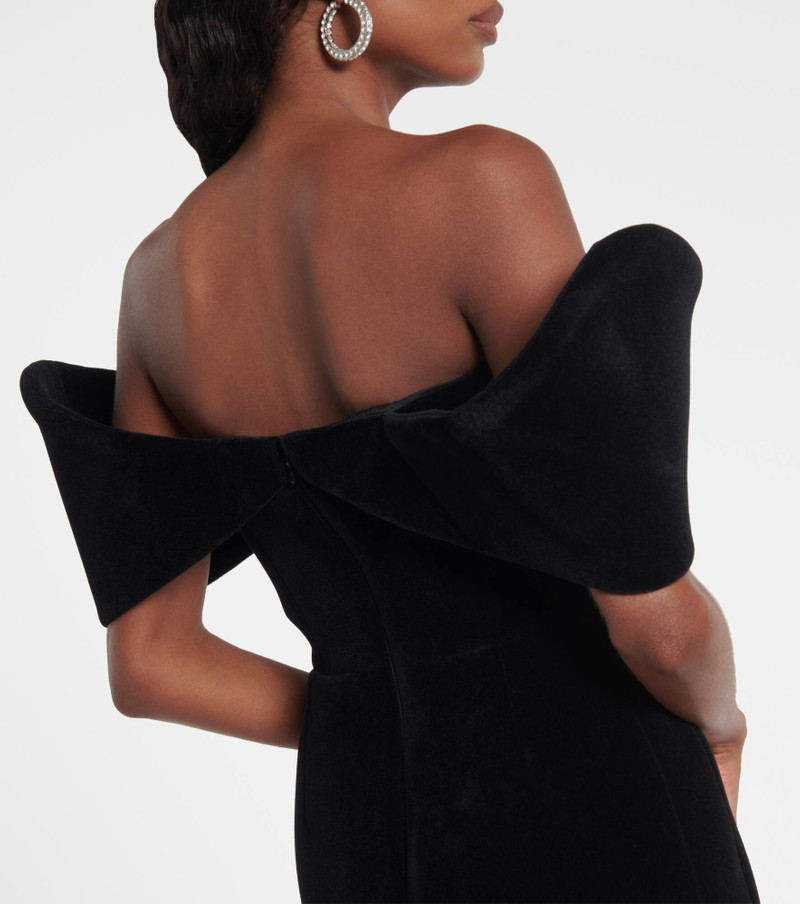 Off-shoulder velvet minidress 5