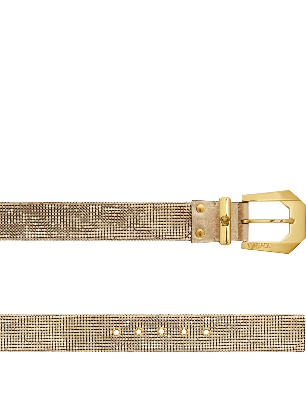 chainmail-embellished metallic belt - 2
