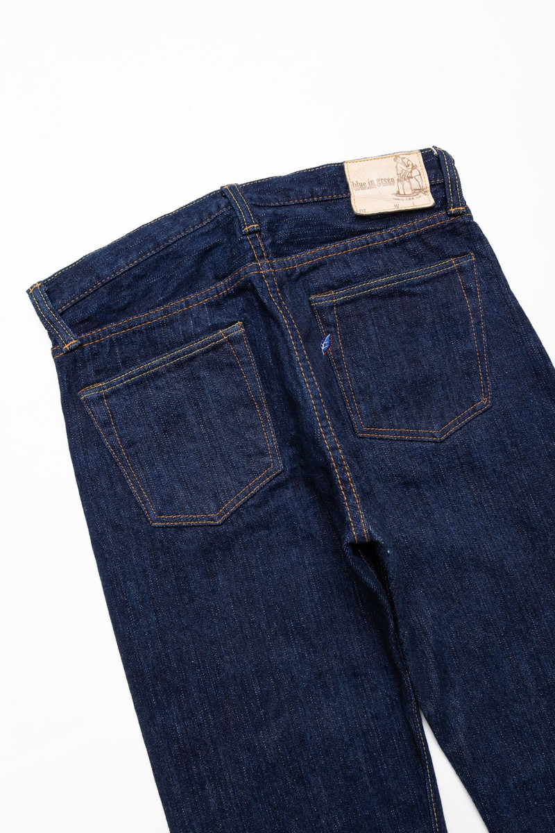 KS-15oz-003 15oz Kasuri Regular Straight Blue In Green Exclusive Version 6