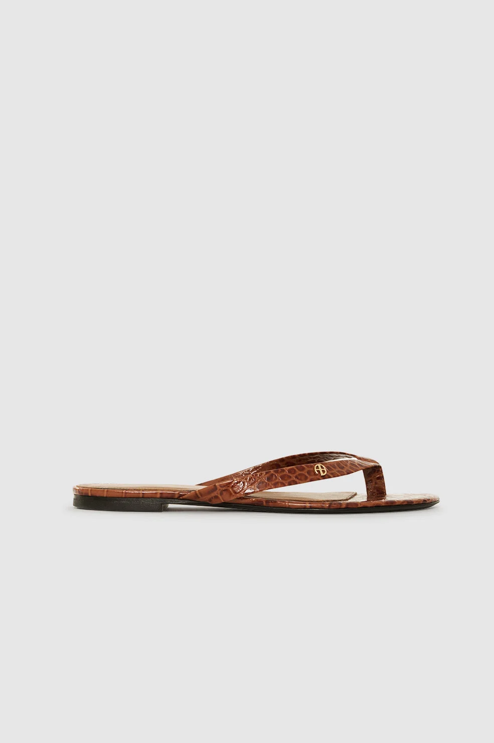 Noelle Thong Sandals - Embossed Brown - 1