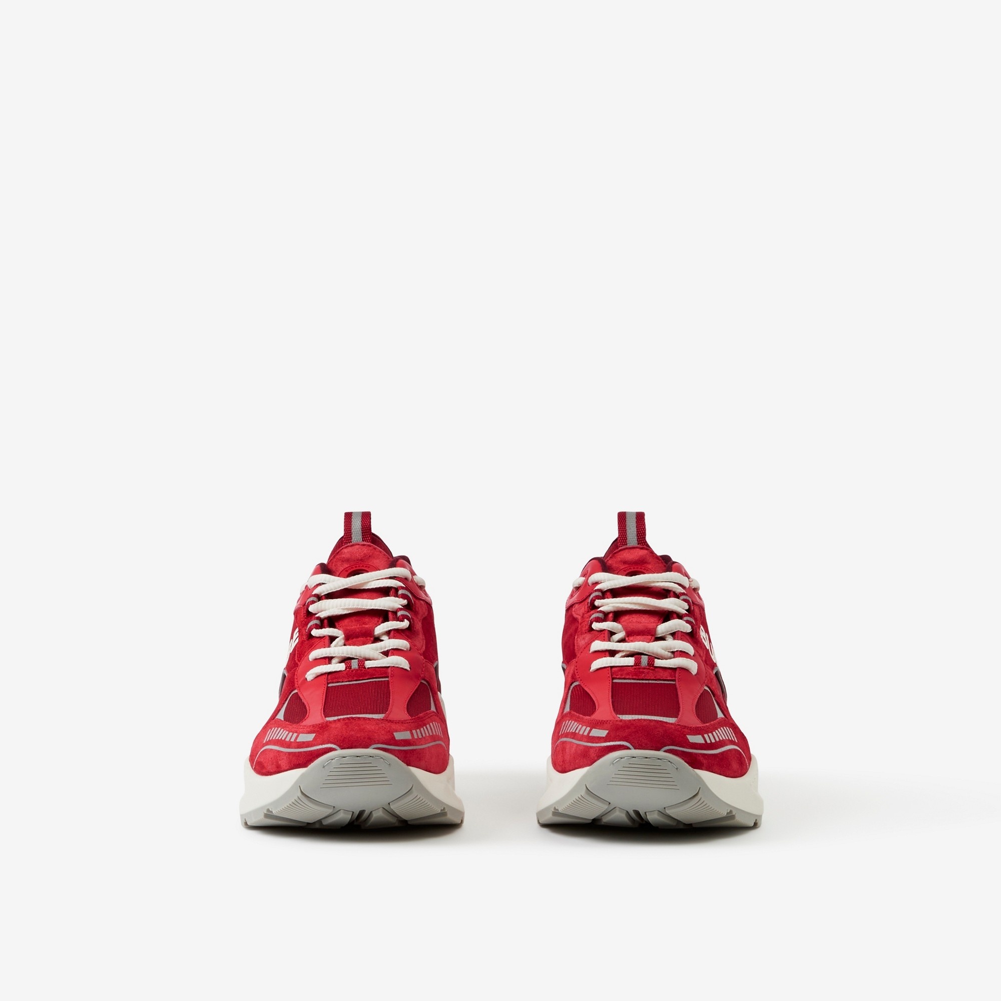 Logo Print Suede and Leather Sneakers - 2