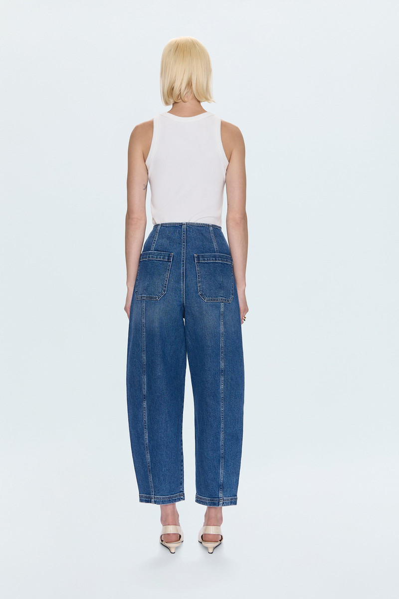BLAIR HIGH RISE SEAMED BARREL JEAN - SOHO 6