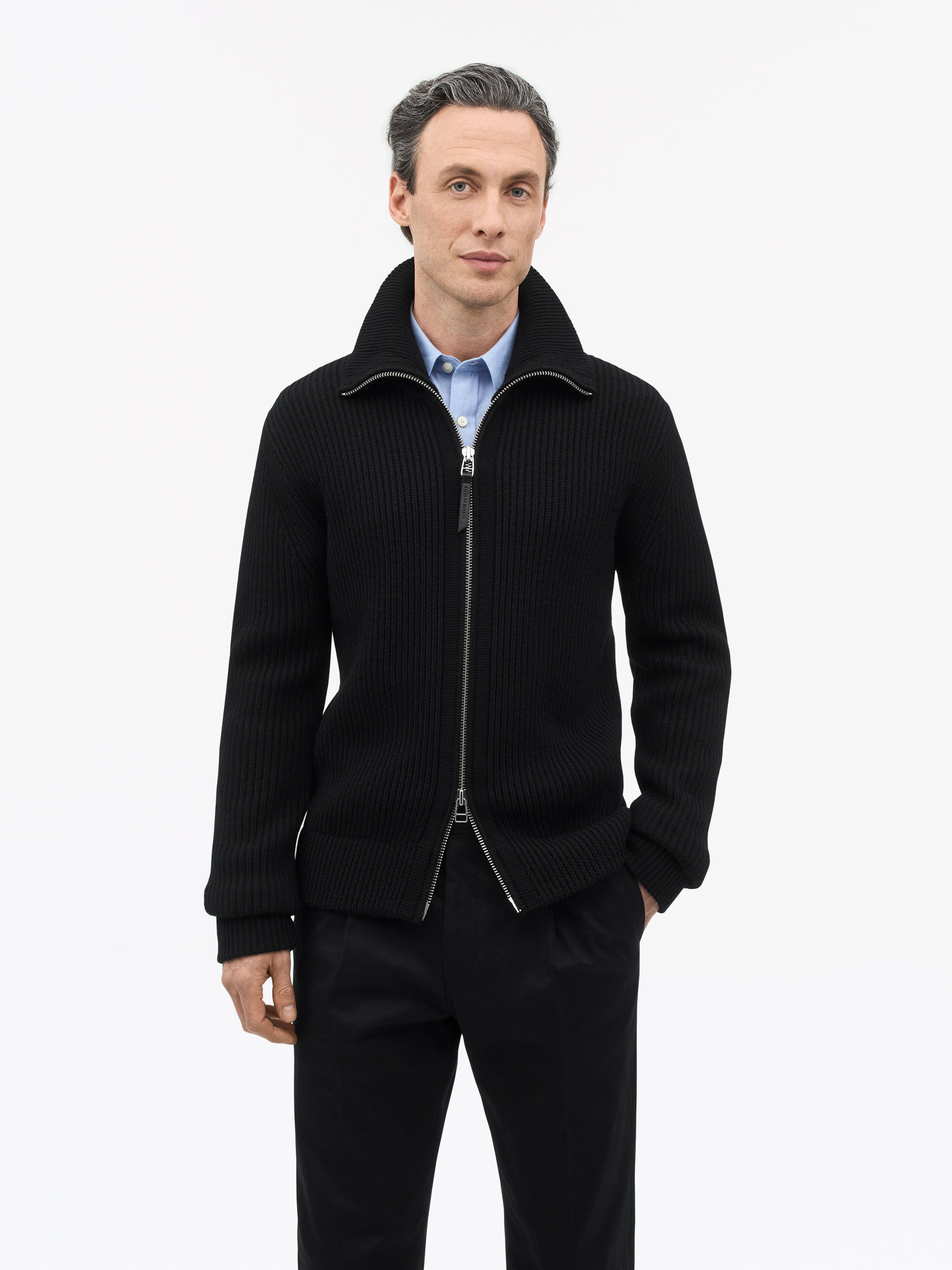 Niall Zip-Up Wool Cardigan - 2