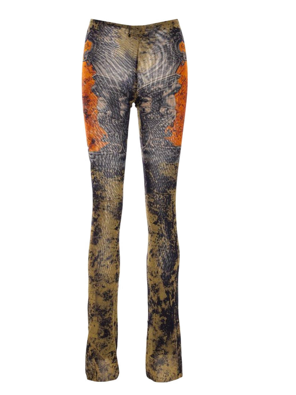 Stretchy, Straight-Leg Flared Pants With Graphic Print - 2