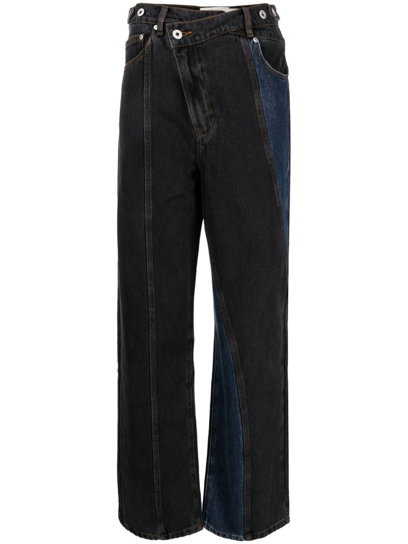 asymmetric-rise straight-leg jeans 1