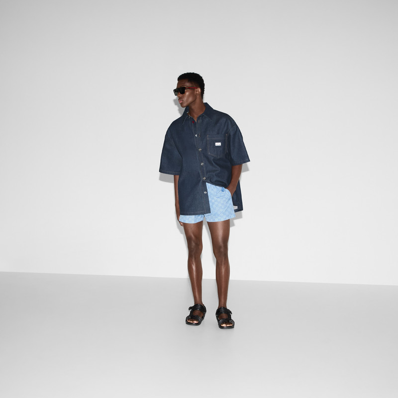 GUCCI Printed poplin tech swim shorts outlook