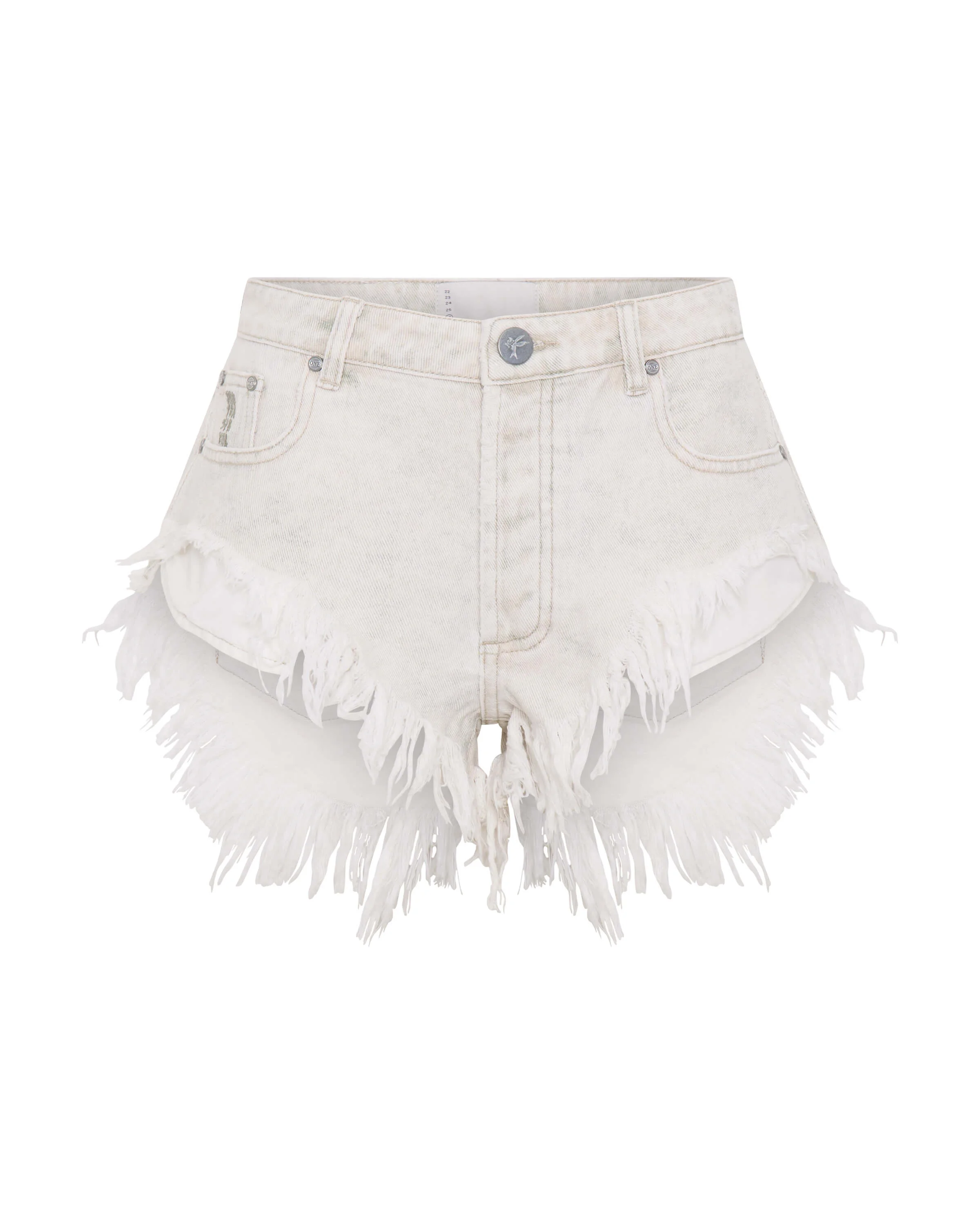 Rollers Low Waist Denim Shorts - Pebble White - 1