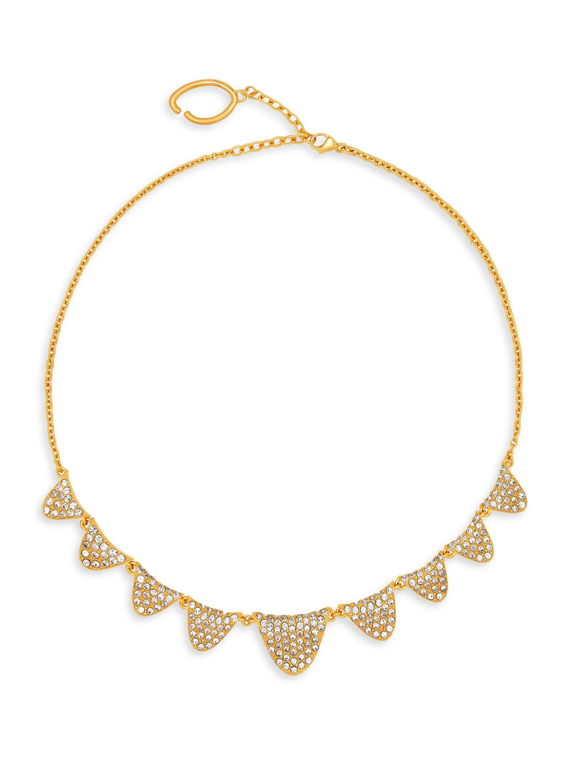 Women's Pavé Twist 24K-Gold-Plated & Glass Crystal Necklace - Crystal - 1