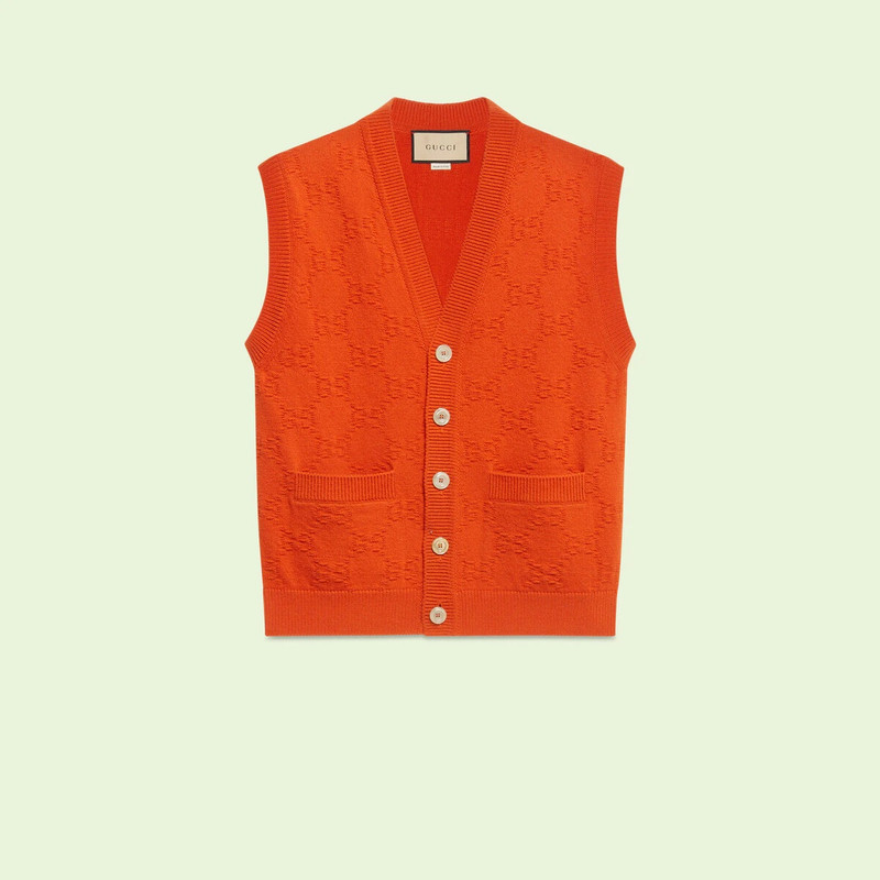 GG wool jacquard vest 1