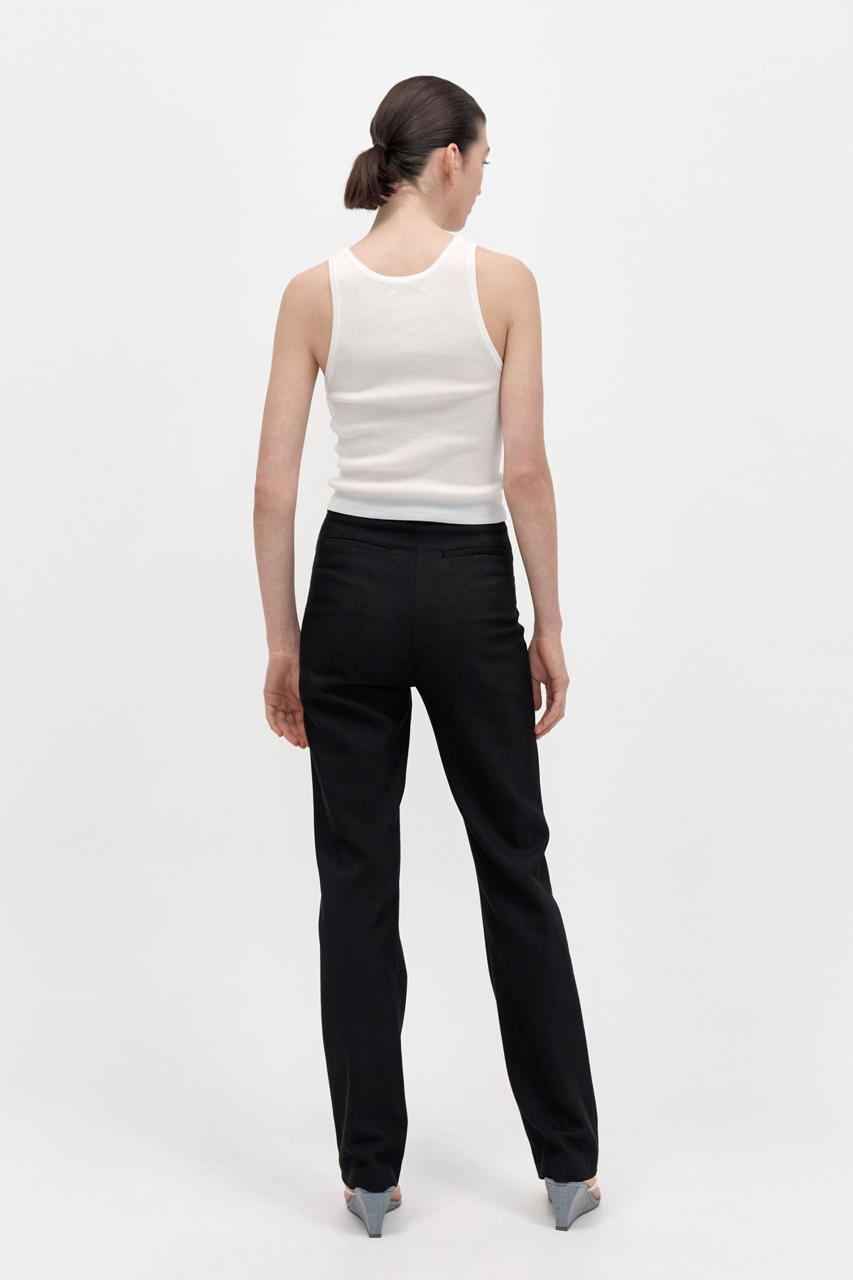 Slim Panelled Trousers - Black - 3