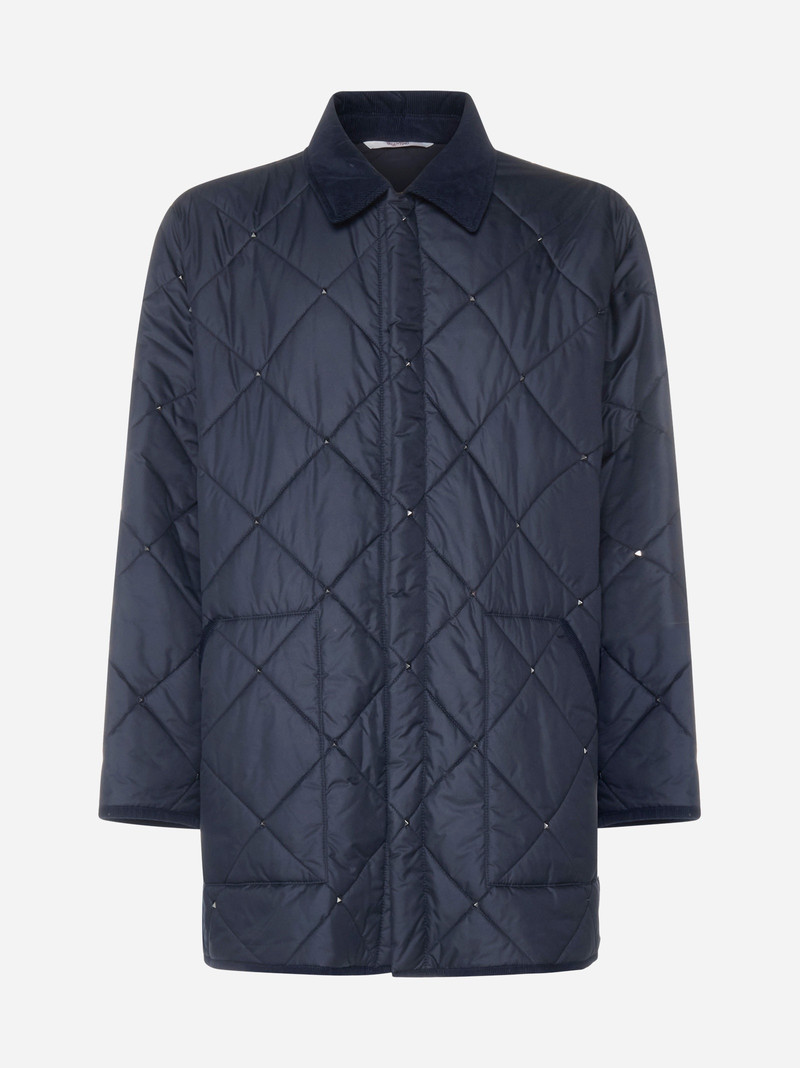 Rockstud Spike quilted nylon jacket 1