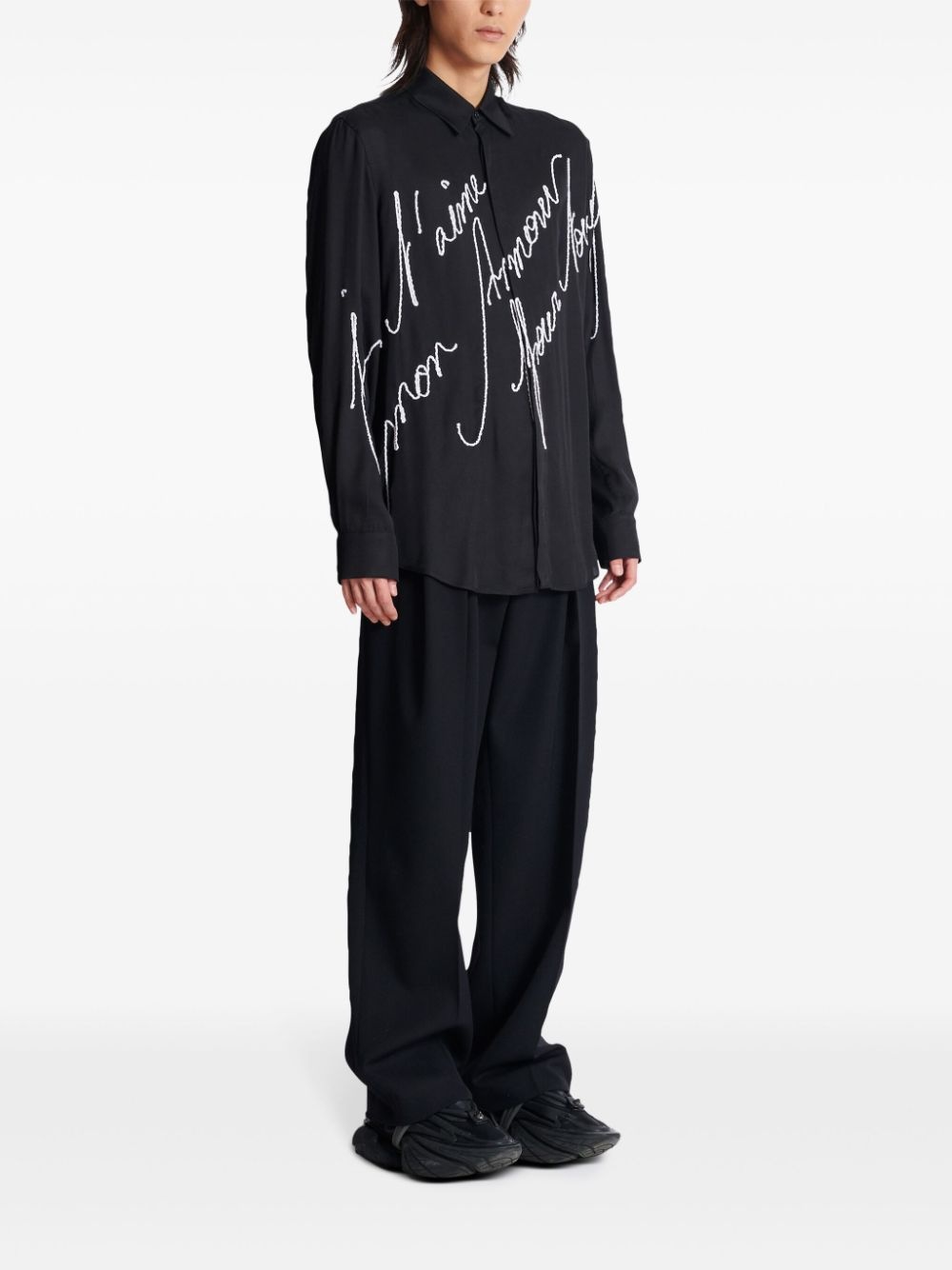 embroidered-design shirt - 3