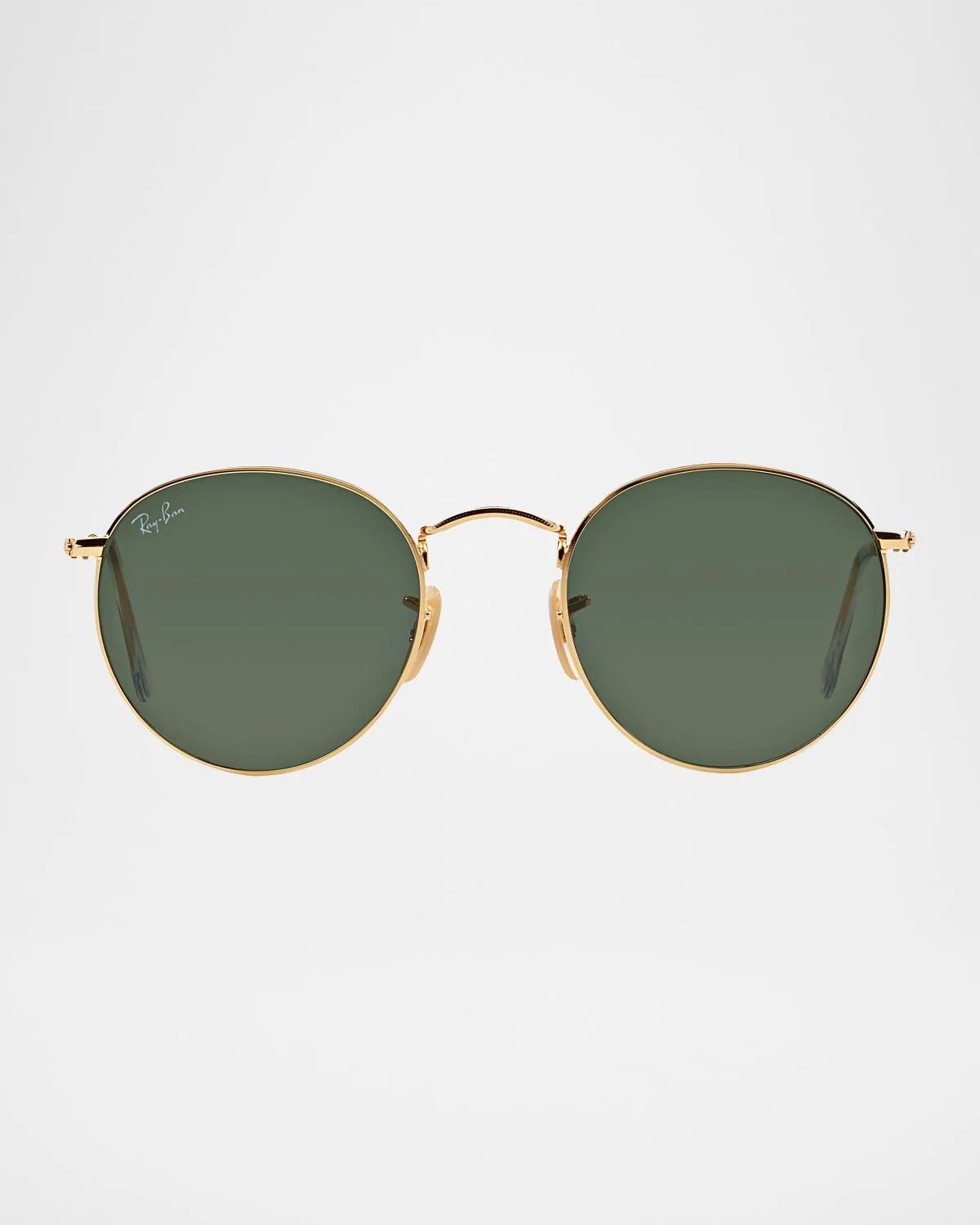 Men's Round Metal Sunglasses, Green, 53MM - 1