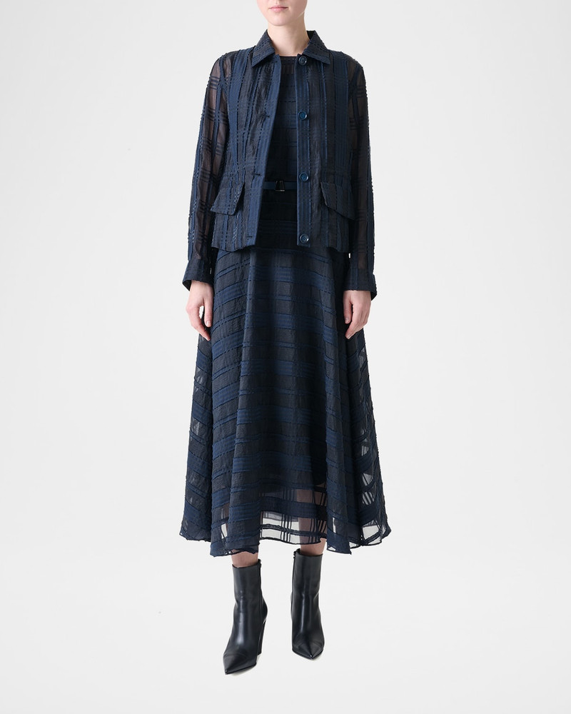 AKRIS Tom Organdy Plaid Short Jacket outlook