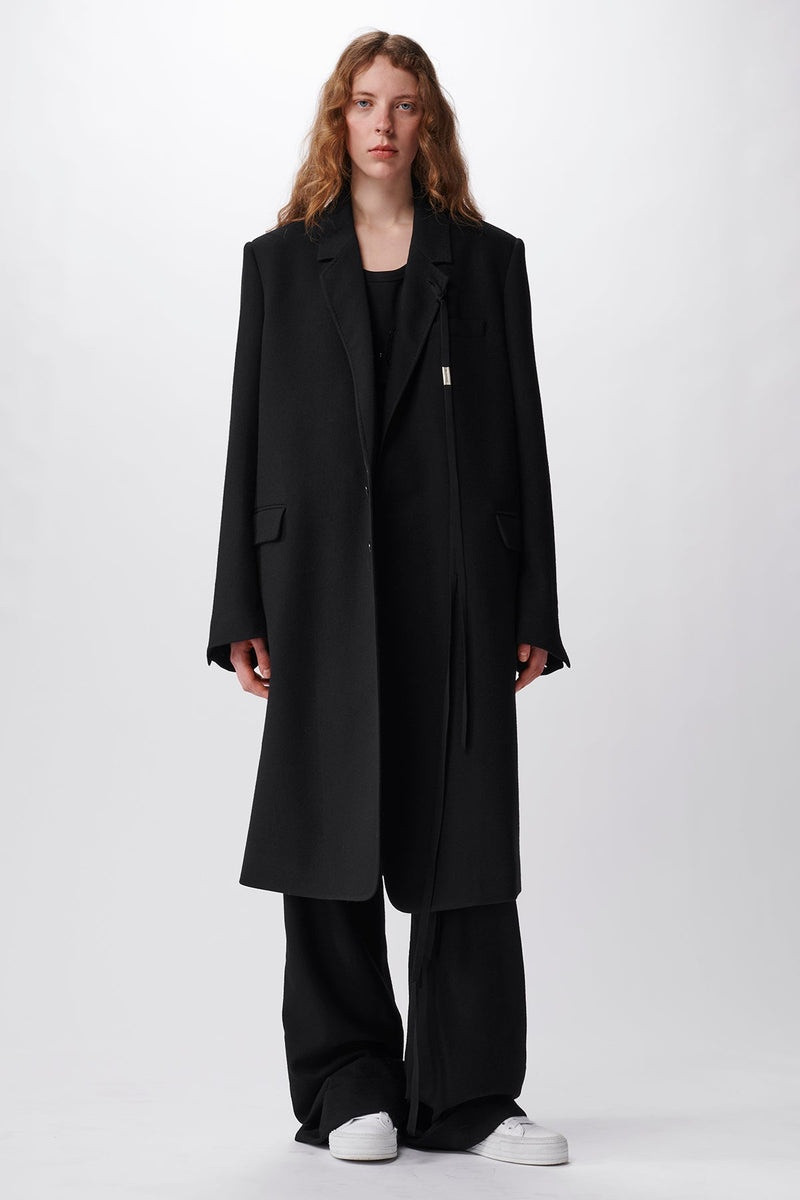 Veria Slouchy 긴 재킷 브러시 모직 1