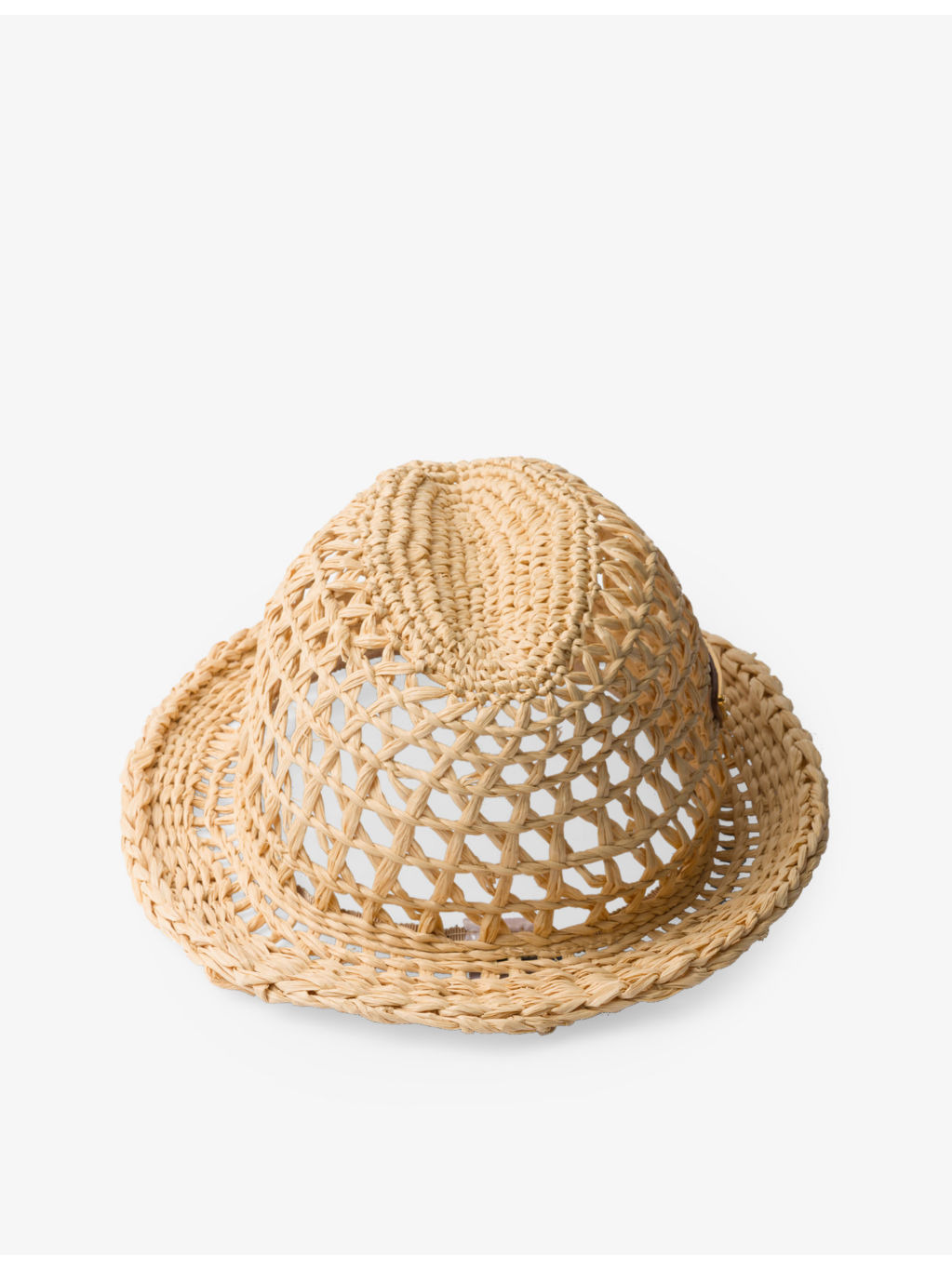 Triangle logo-plaque woven fedora hat - 3